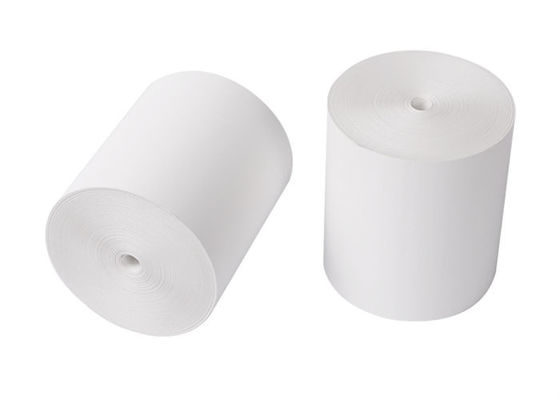 O núcleo que plástico a madeira pura de 3 polegadas reduz a polpa 57mm x 40mm imprimiu o papel térmico Rolls